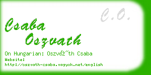 csaba oszvath business card